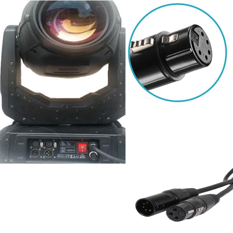 SinLoon DMX 512 Stage Light Cable XLR Male 5 Pin Male to XLR Female 3 Pin with Metal Connectors for Stage Lighting and DJ-1.6m - Image 3